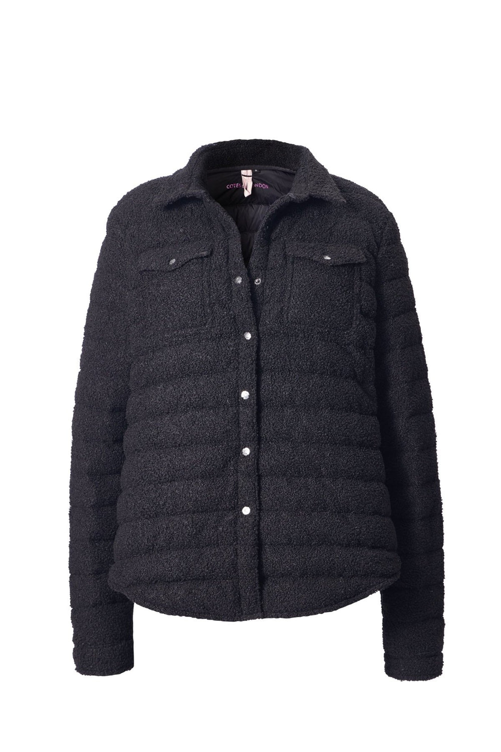 The Harrow Bouclé | Down Shirt | Midnight Black - Cotes of London