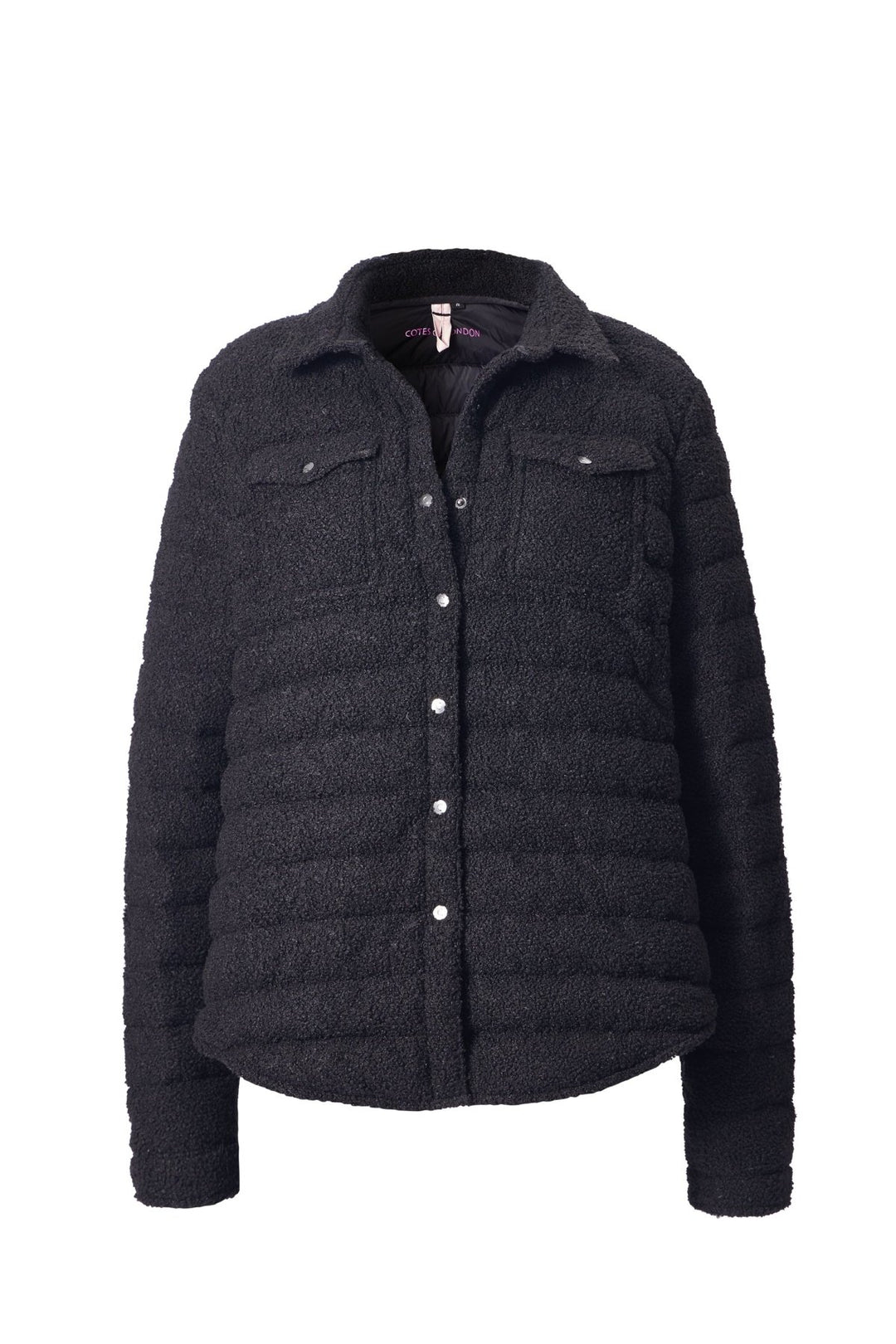The Harrow Bouclé | Down Shirt | Midnight Black - Cotes of London