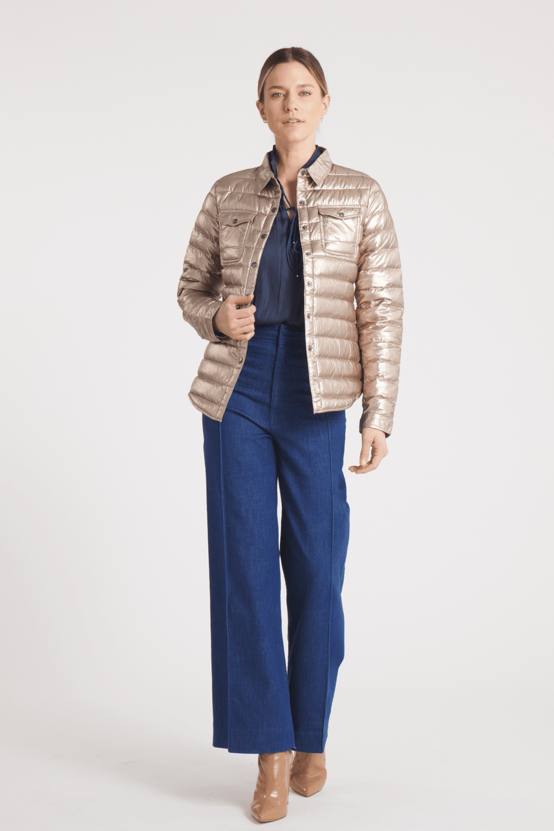 The Harrow Royale | Down Shirt | Metallic Gold - Cotes of London