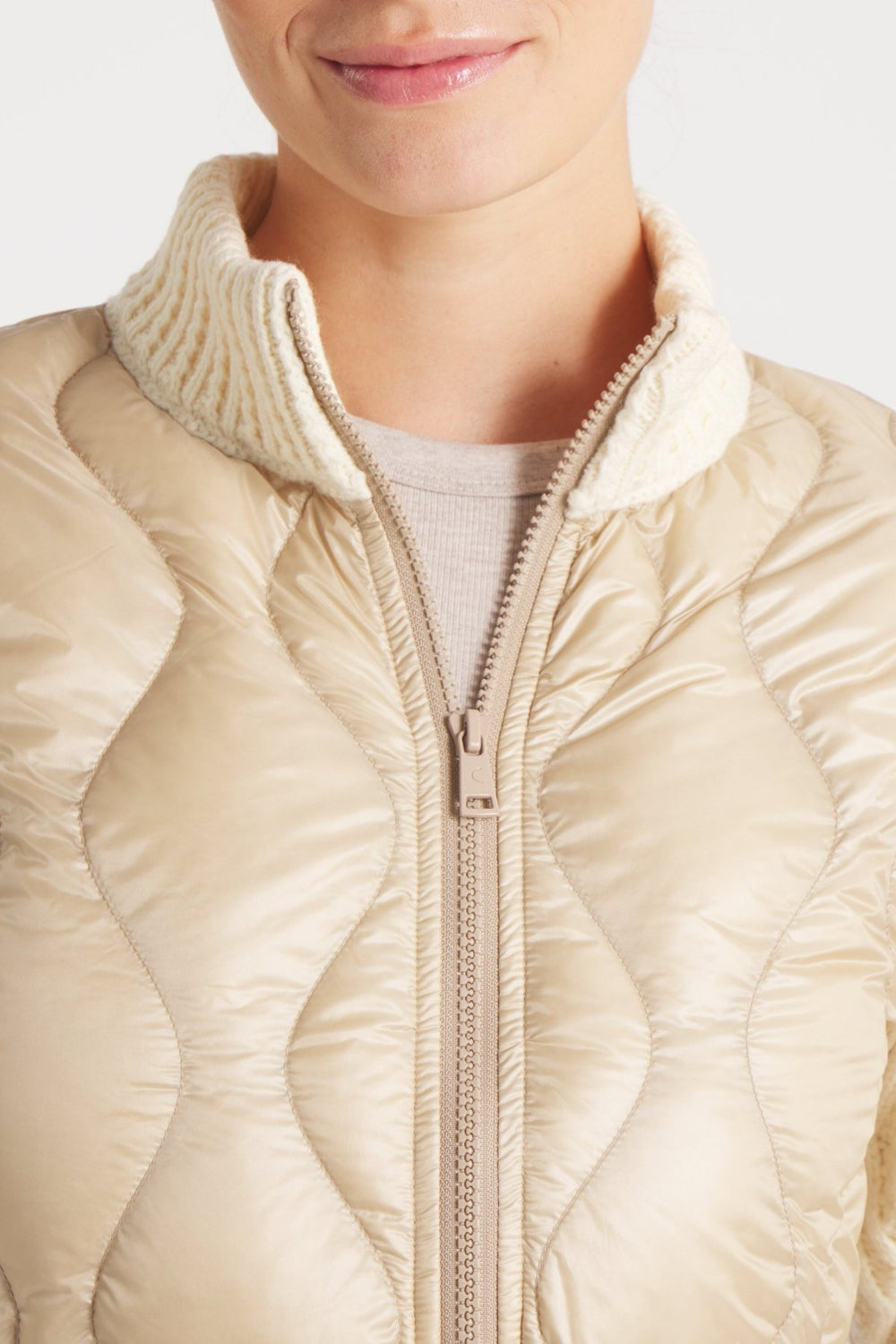 The Hyde | Quilted Down / Wool Jacket | Camel / Beige - Cotes of London