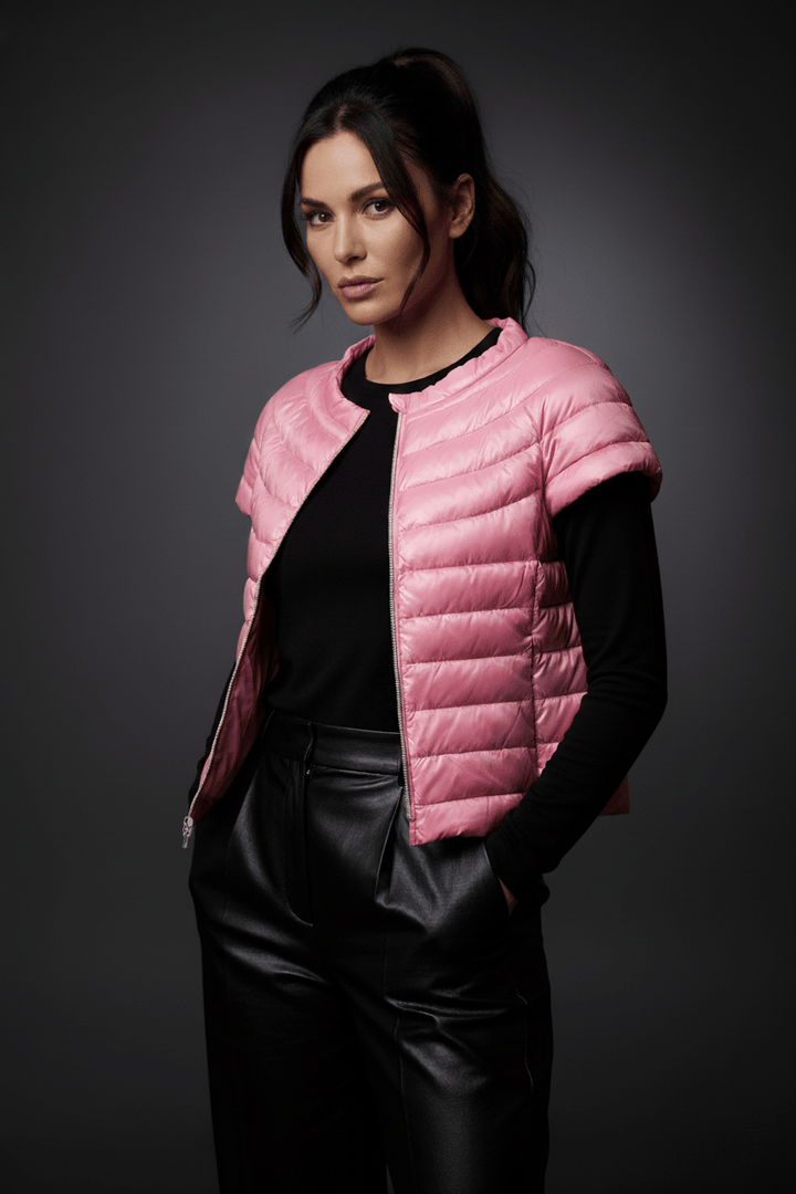 The St Ives | Down Vest | Bubble Gum Pink - Cotes of London